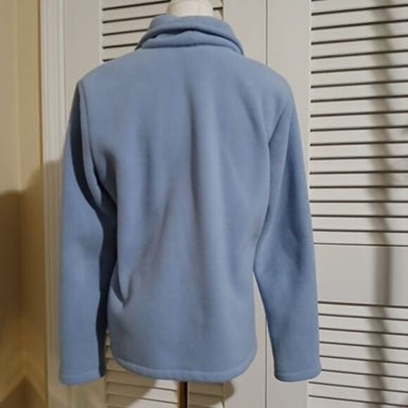 Talbots Petites Woman's S Periwinkle Lightweight Polar Fleece 3-Botton Jacket - Picture 9 of 16